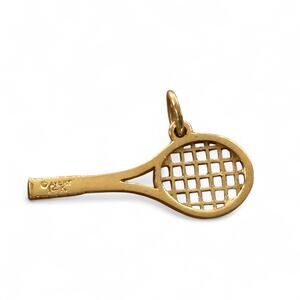 James Avery 14k Yellow Gold Tennis‎ Racket Charm Pendant